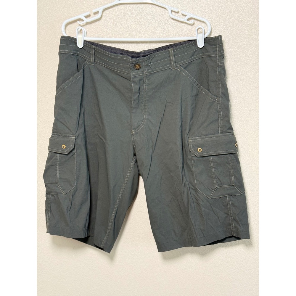 Kuhl Mens Cargo Shorts Gray Size 38 Hiking Outdoor Casual Multi Pocket Rugged